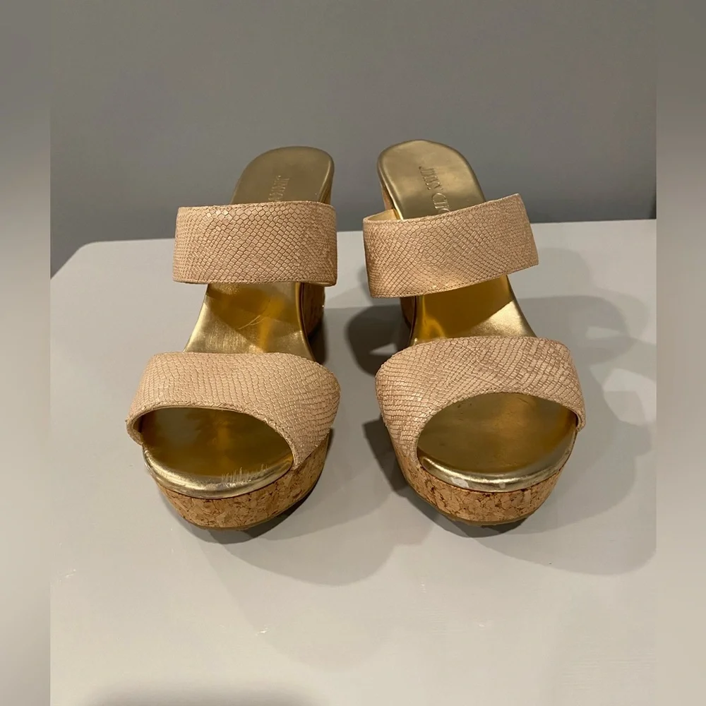 SUMMER CLEARANCE Jimmy Choo leather espadrille sandals